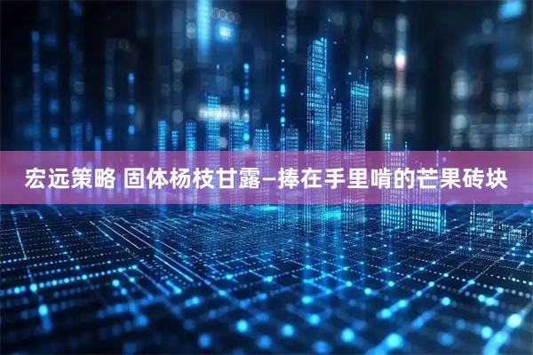 宏远策略 固体杨枝甘露—捧在手里啃的芒果砖块